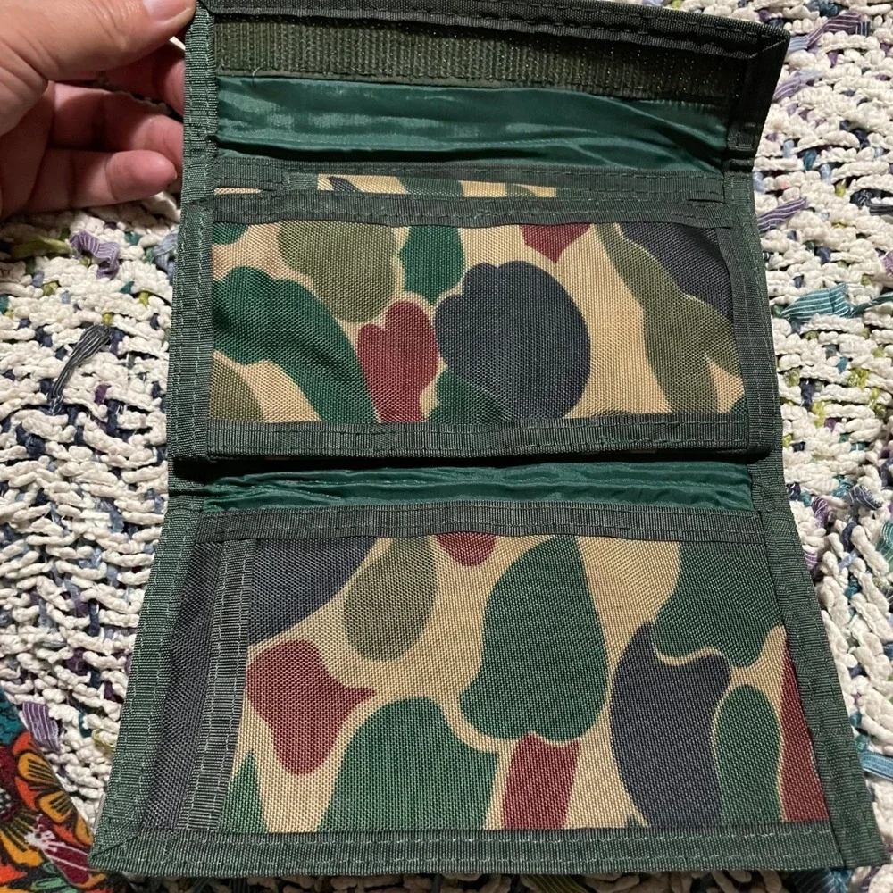 Vintage 1984 Los Angeles Olympics green Camouflage trifold‎ Wallet Sam the Eagle
